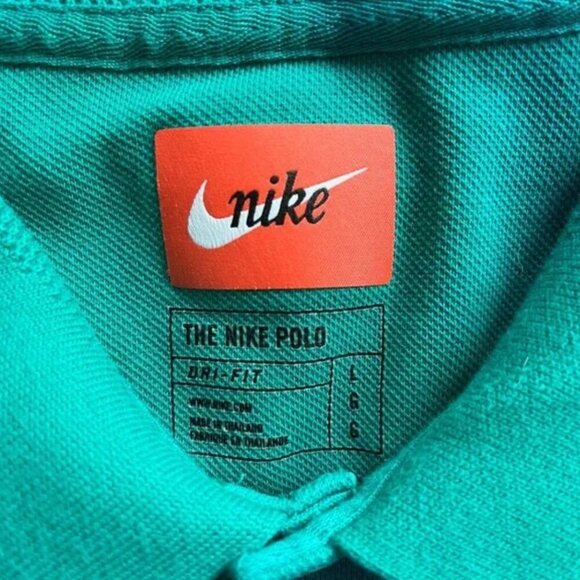 Nike Tiger Woods Polo Shirt Size L Teal Dri Fit Frank Logo Masters Performance - Picture 2 of 9